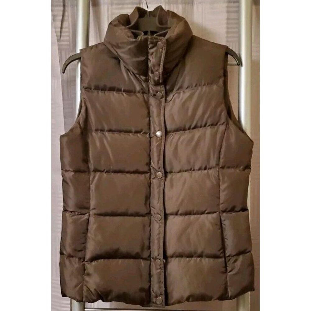 J.Crew Brown Down Waterfowl Feather Filled Preppy Puffer Vest Classic‎ Small